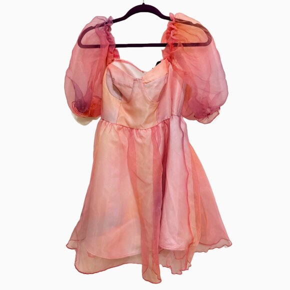 NWT Cider Heart on Fire Pink Ombre Tulle Dress (Size M / 6) - Picture 6 of 9